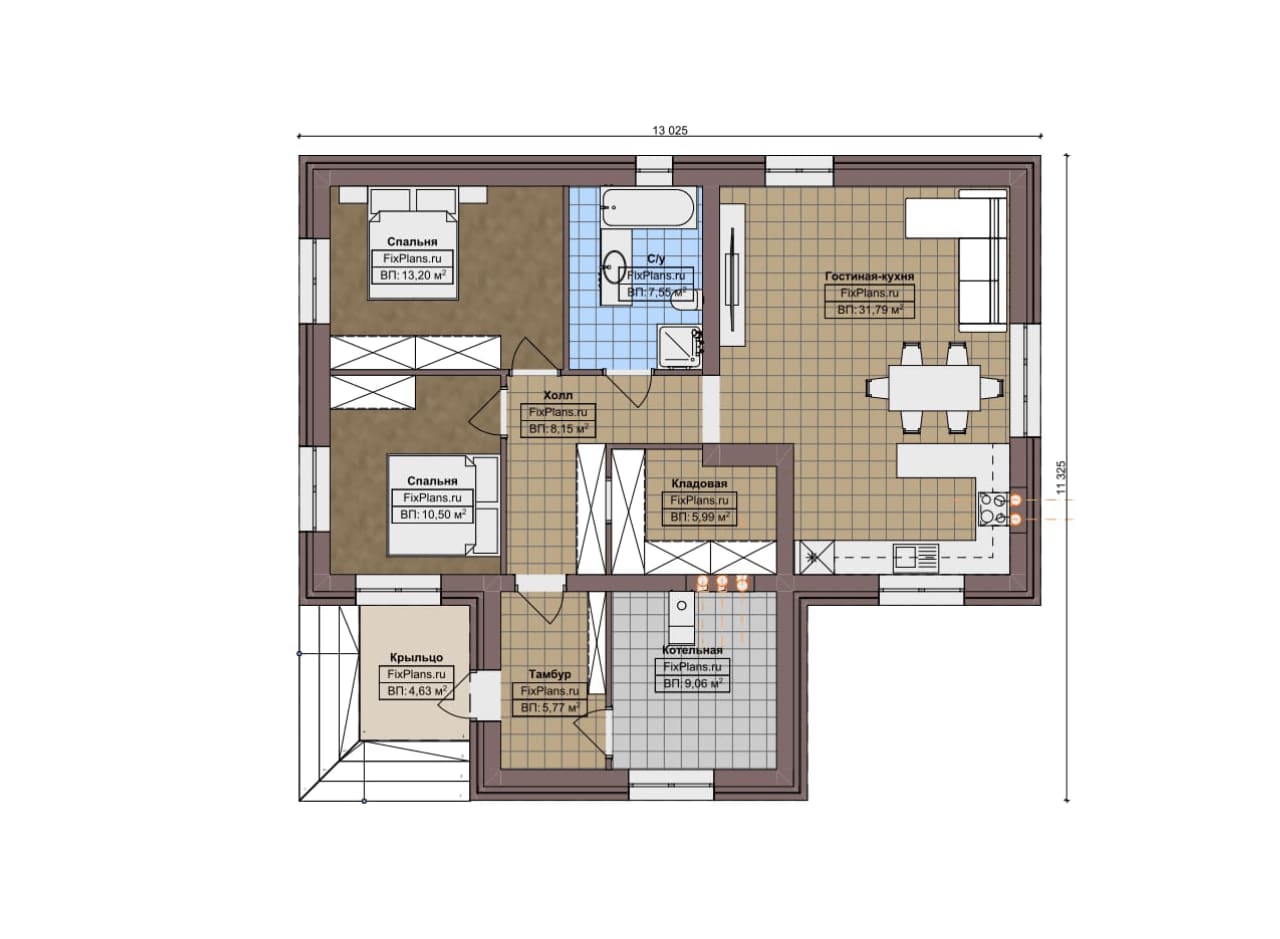 Планировка Одноэтажный дом F-6812