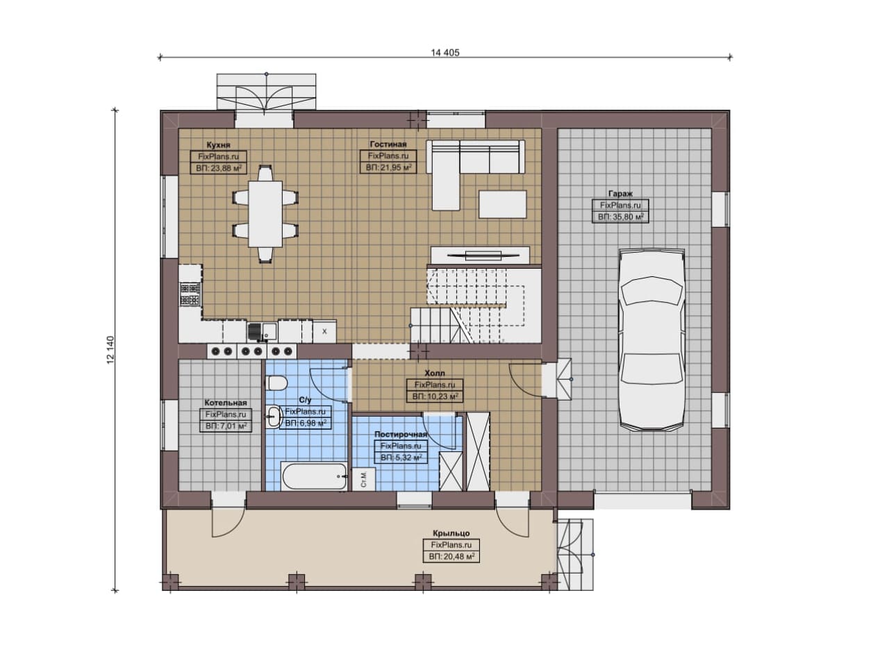 Планировка Двухэтажный дом F-15227