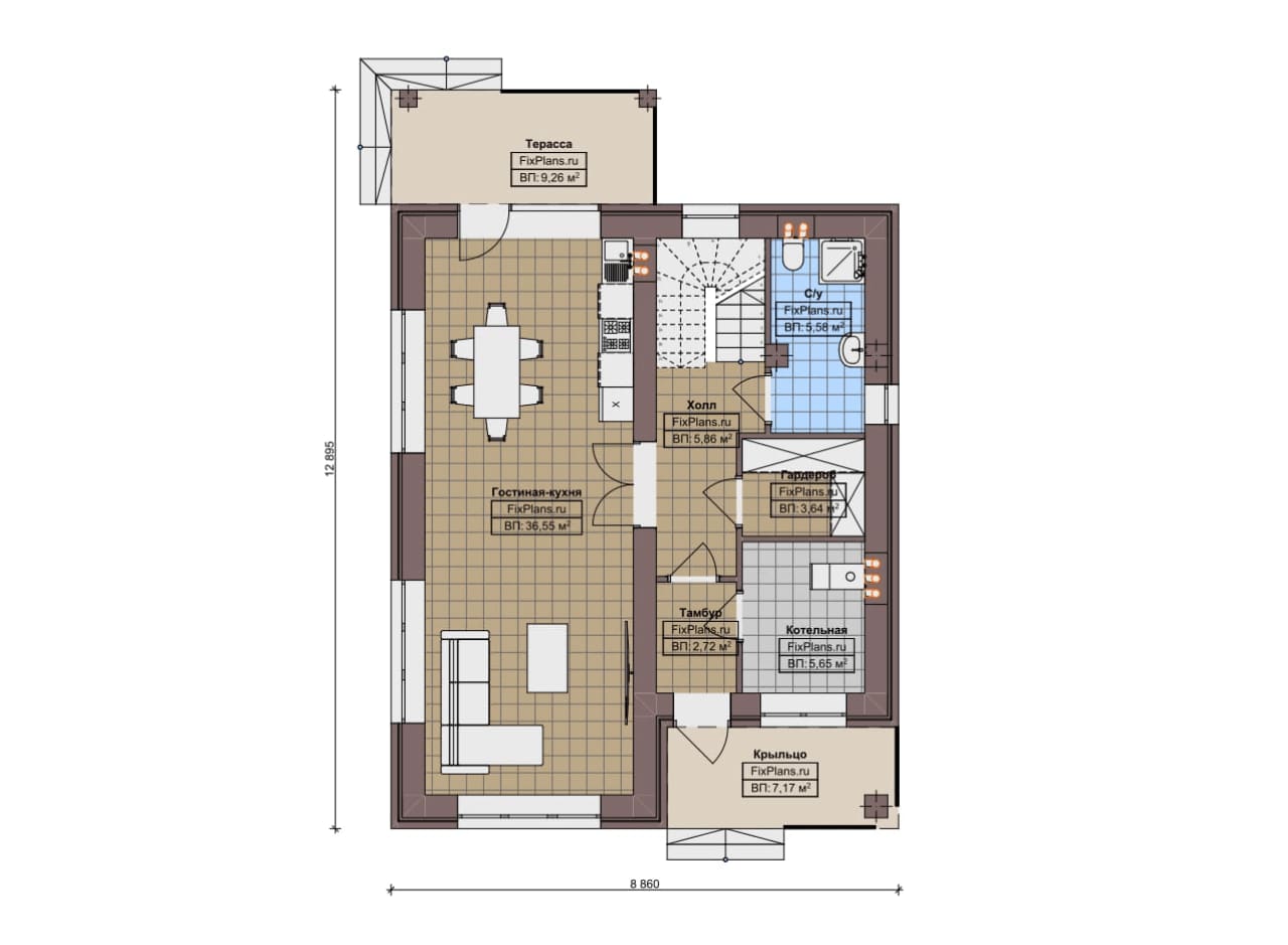 Планировка Двухэтажный дом F-17018